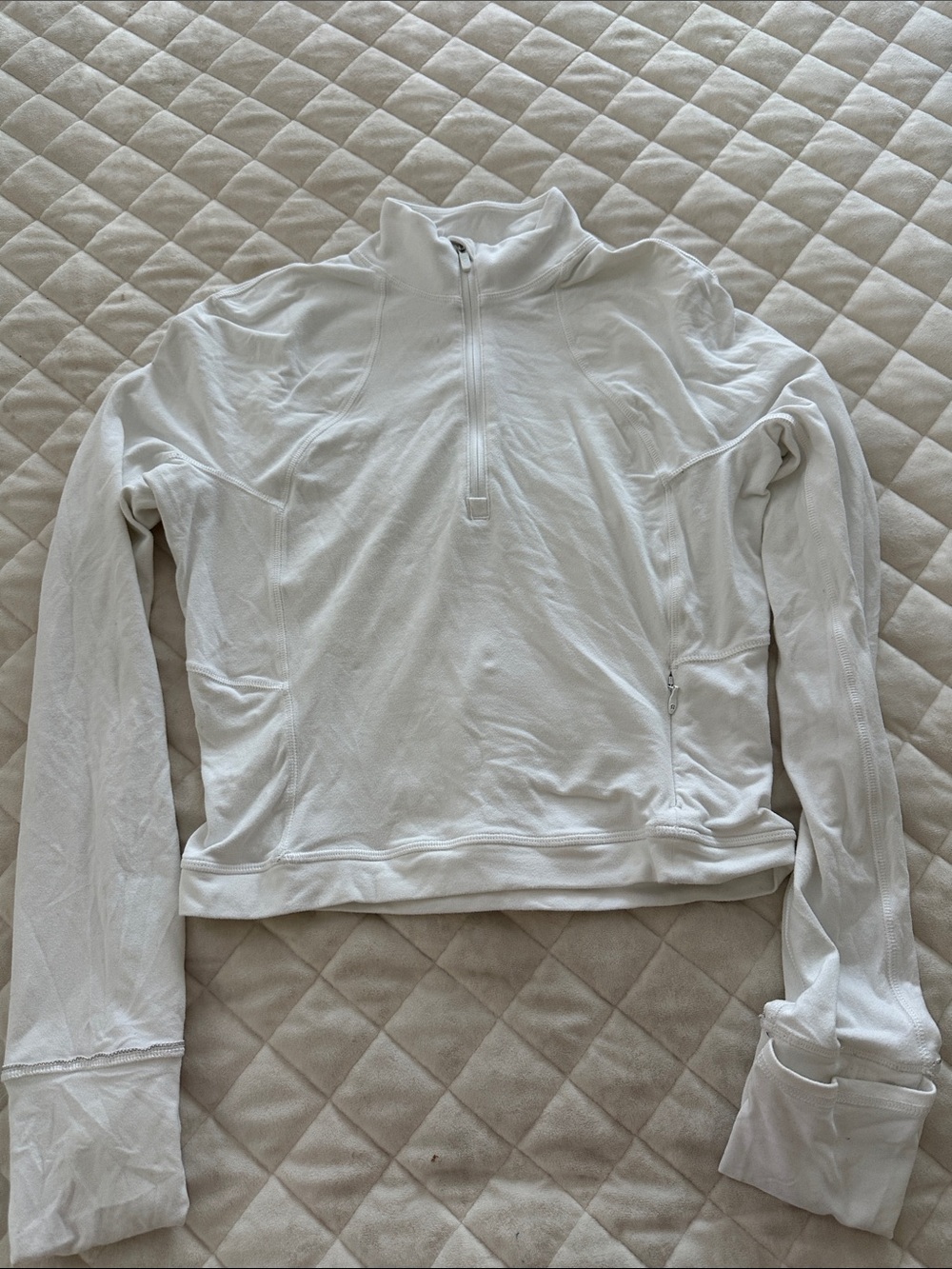 lululemon athletica White Half-Zip Turtleneck Pullover